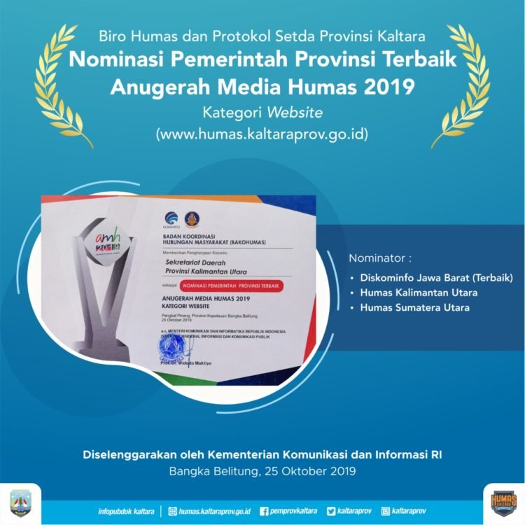 Website Humas Pemprov Masuk Nominasi Terbaik AMH 2019