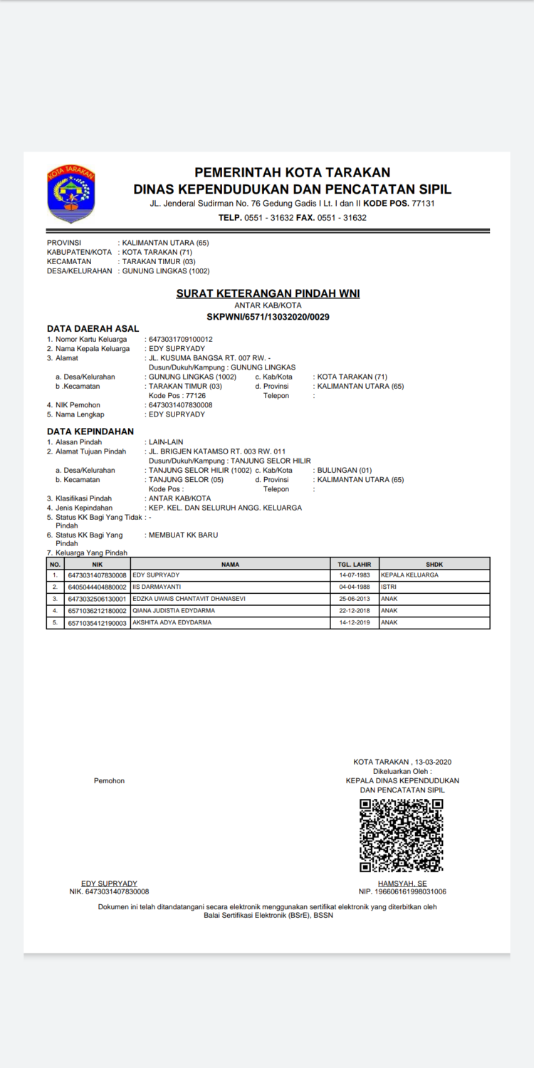 Permudah Pelayanan, Disdukcapil Tarakan Terapkan Tanda Tangan Elektronik untuk semua jenis Dokumen Kependudukan.